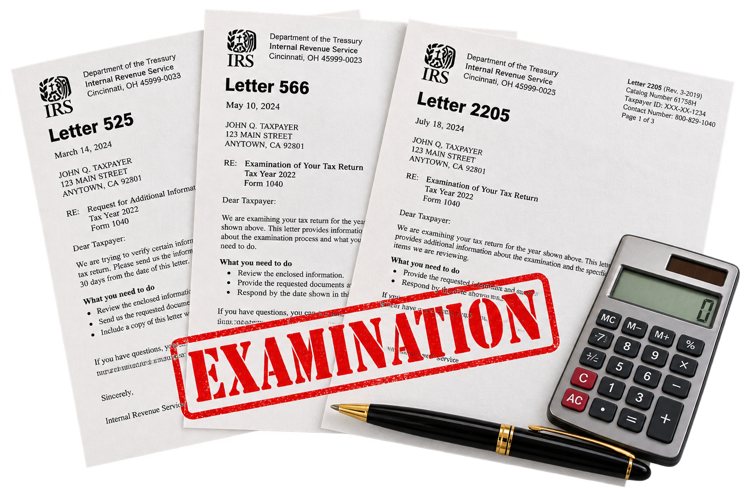 IRS 세무조사 통지서 Letter 525 566 2205
