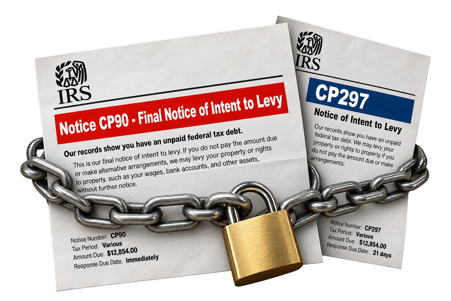 IRS CP90 CP297 압류 예고 통지서