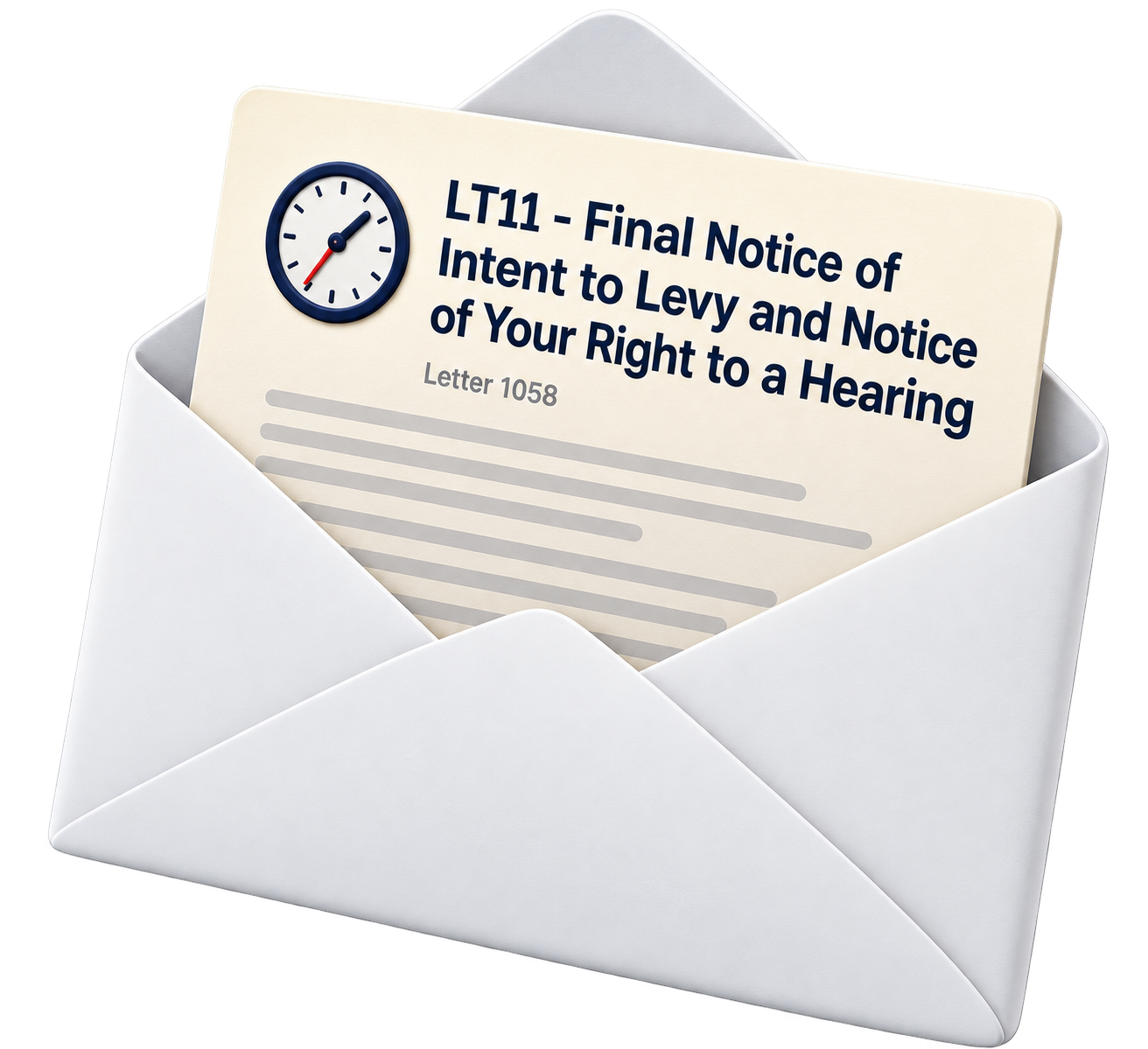 IRS LT11 Letter 1058 압류 예고 통지서